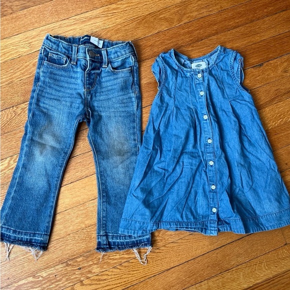 Old Navy Other - Old Navy Denim Jeans Dress Lot Bundle 3T Set